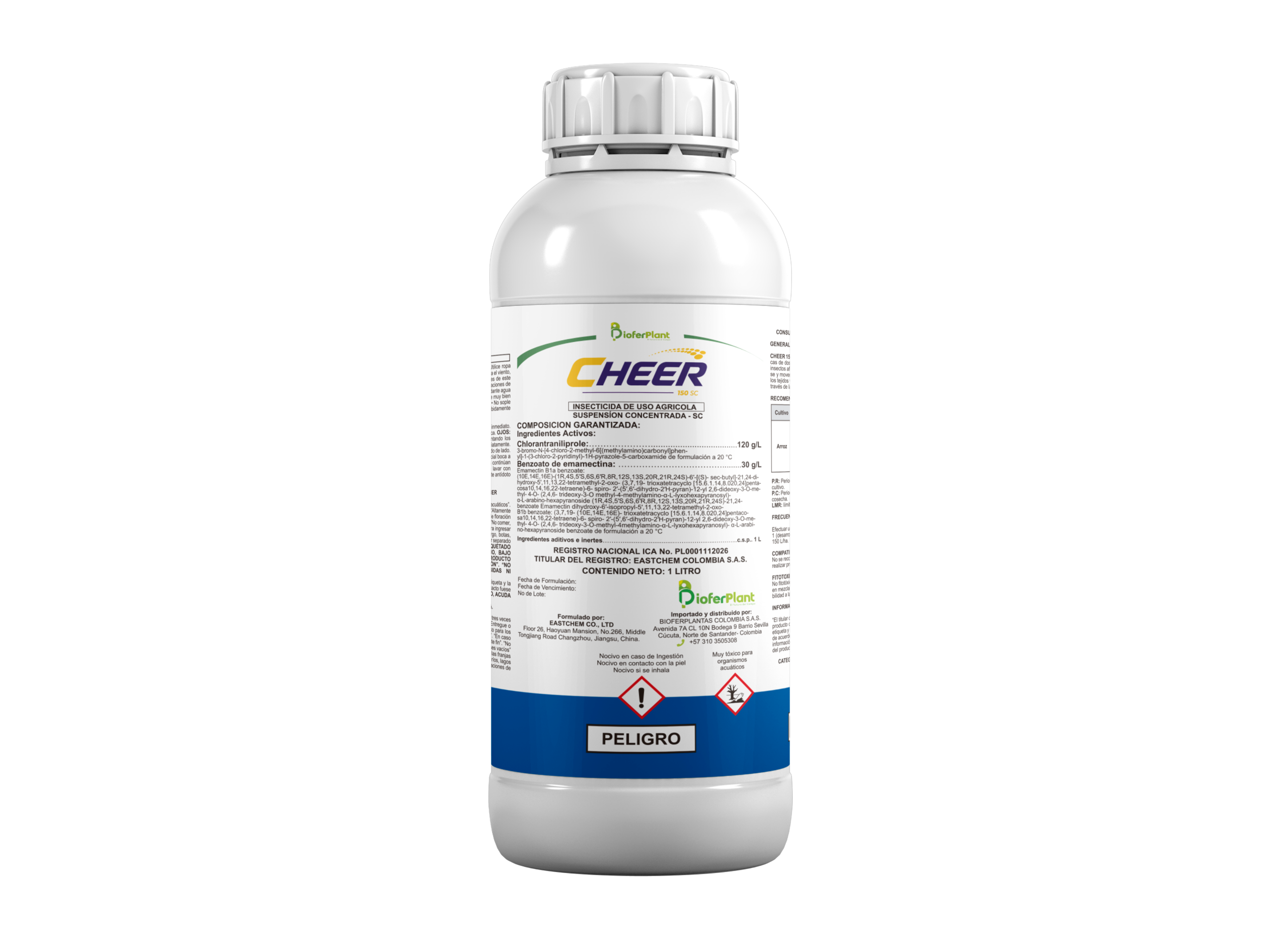 Insecticida CHEER Bioferplant Chlorantraniliprole Emamectina control integral plagas Colombia